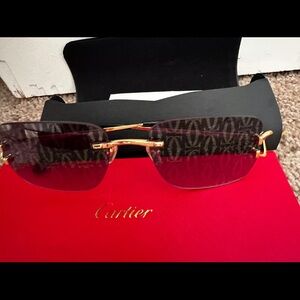 Cartier Gold and Black Sunglasses